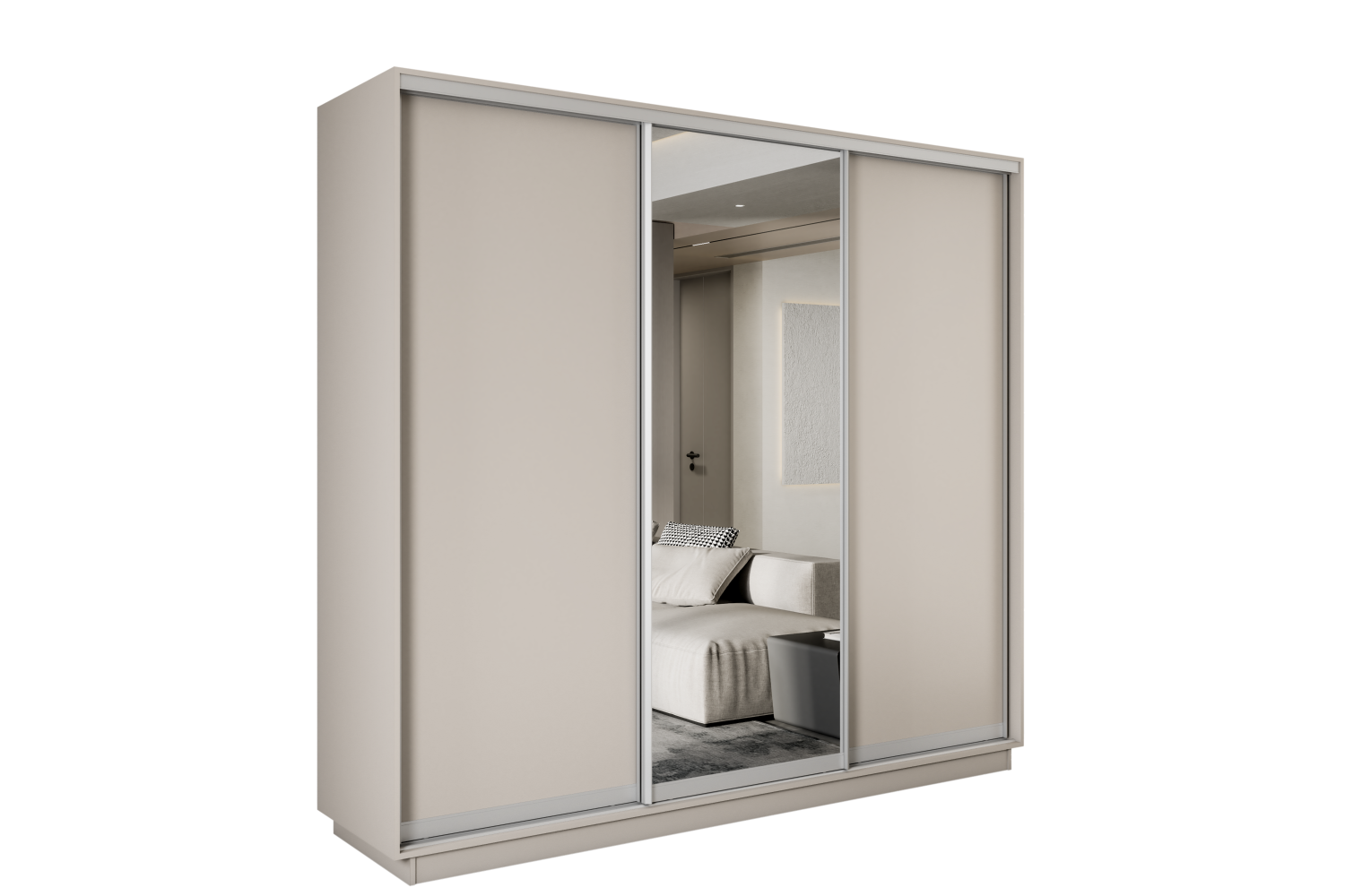 Шкафы-купе - изображение №5 "Шкаф-купе Премиум 3-х-дв, Кашемир ДСП/Зеркало/ДСП;1"  на www.Angstrem-mebel.ru